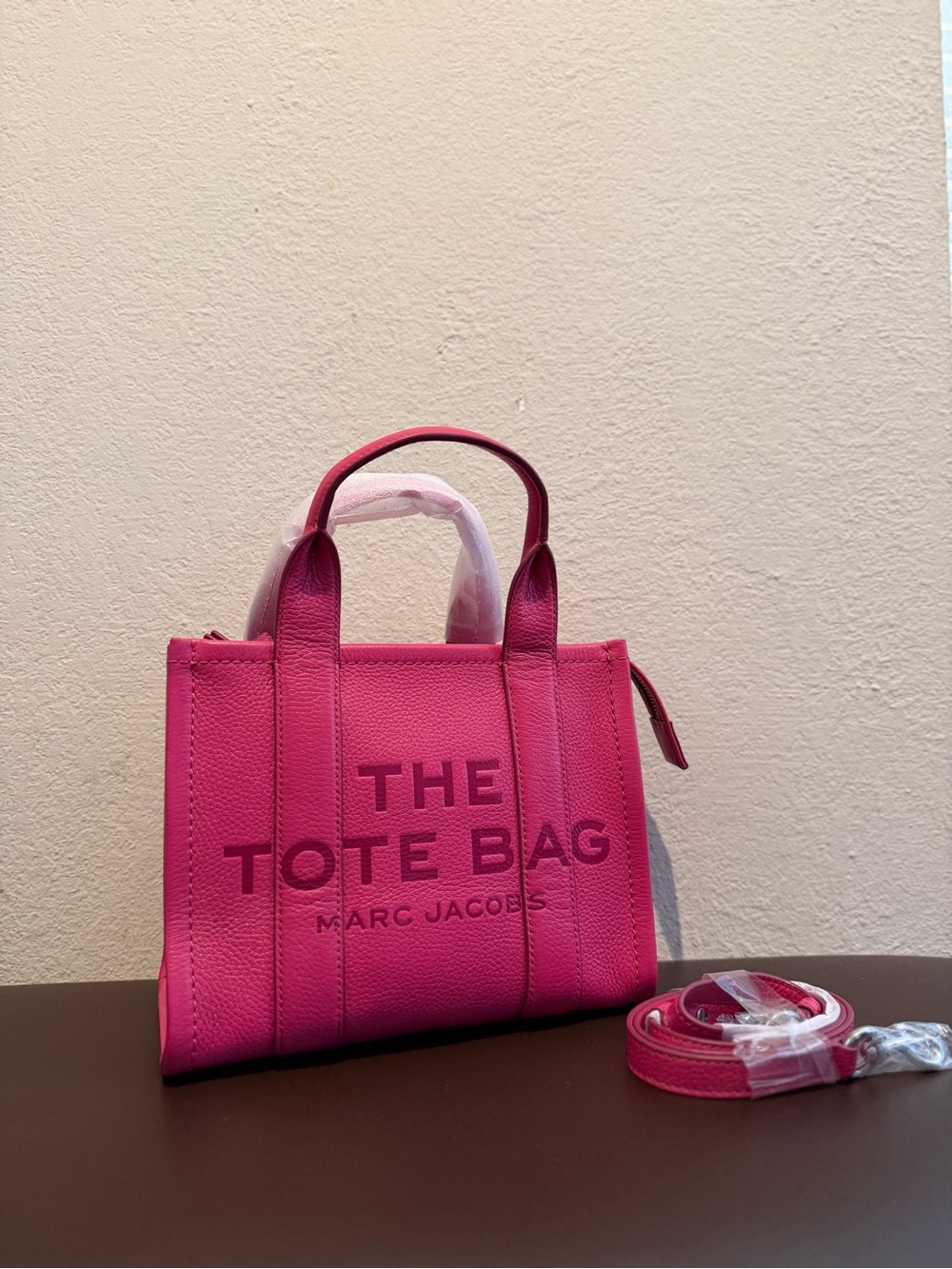 Marc Jacobs Leather The Tote Bag -Small- Rasberry Pink